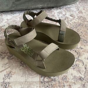 Teva Olive Green Platform Sandals